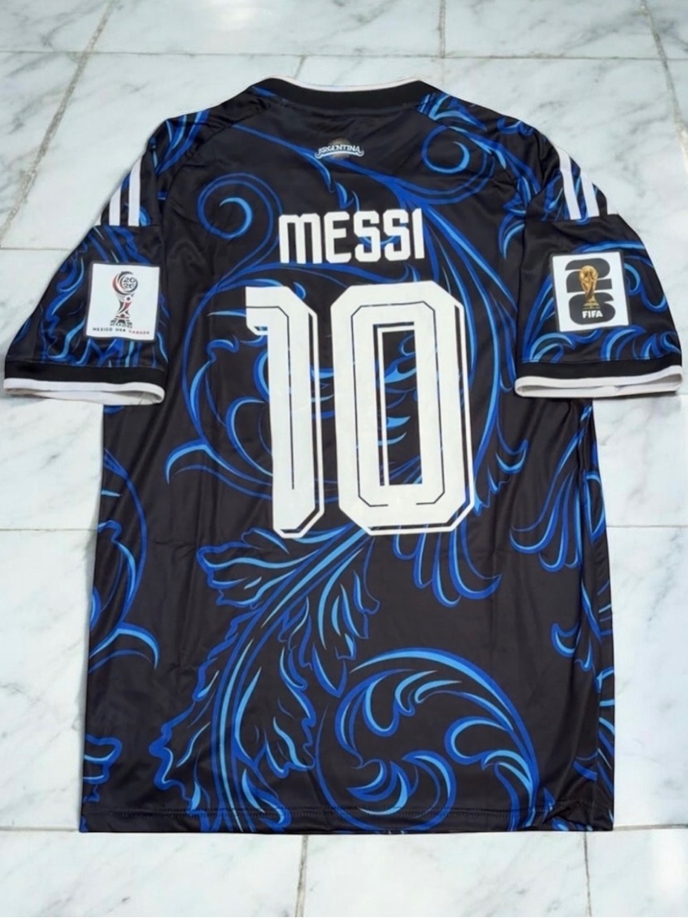 Lionel Messi Argentina 2026 World Cup Jersey #10 Black Blue Mens S-4XL